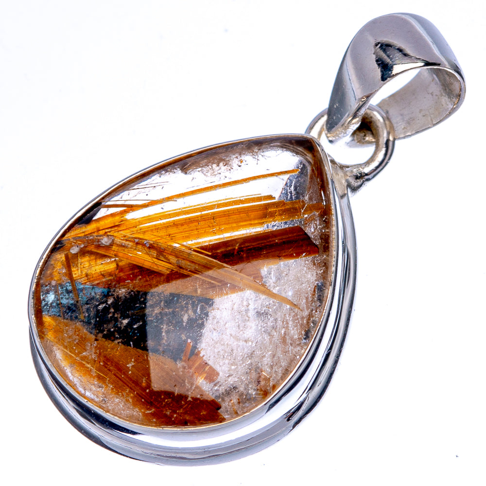 Rare Full Star Rutilated Quartz Pendant 1 1/4" (925 Sterling Silver) P39994