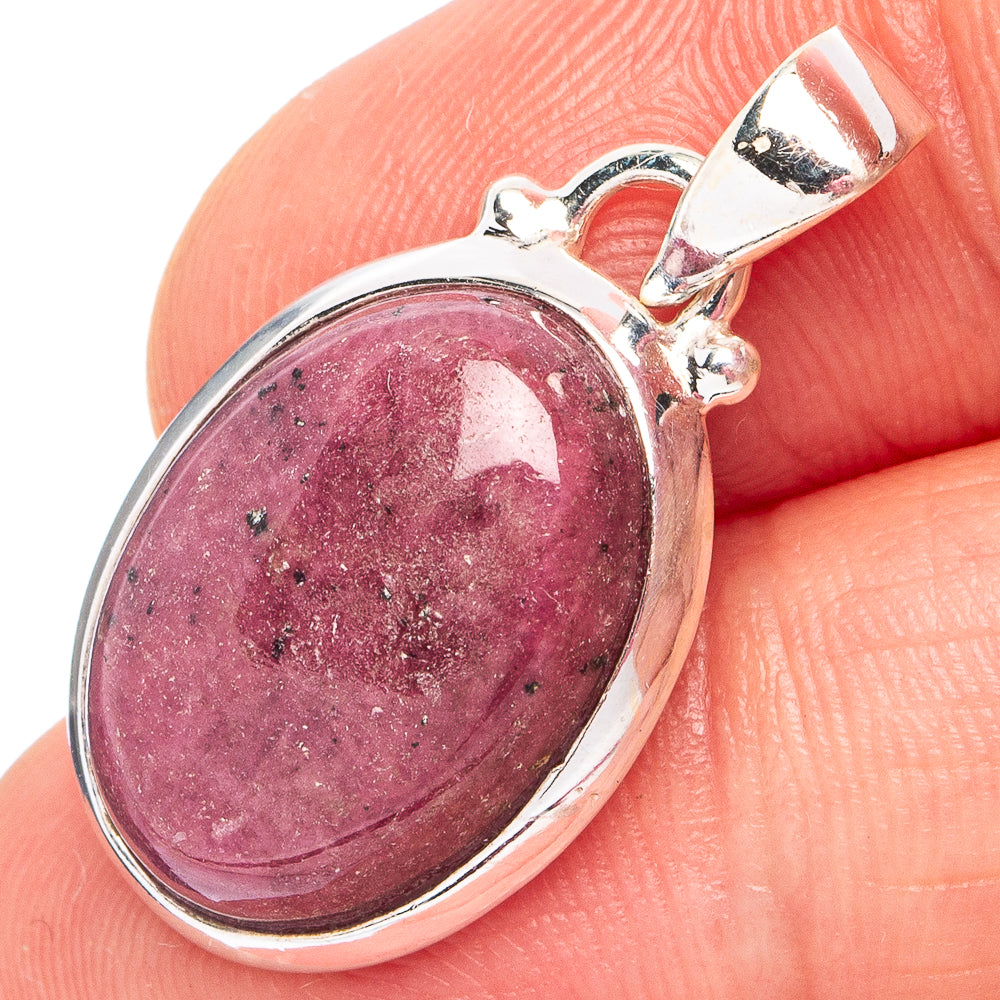 Rhodonite Pendant 1 1/4" (.925 Sterling Silver)