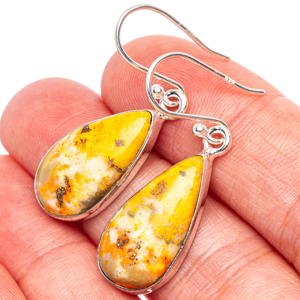 Bumble Bee Jasper Earrings 1 3/8" (925 Sterling Silver) E1735
