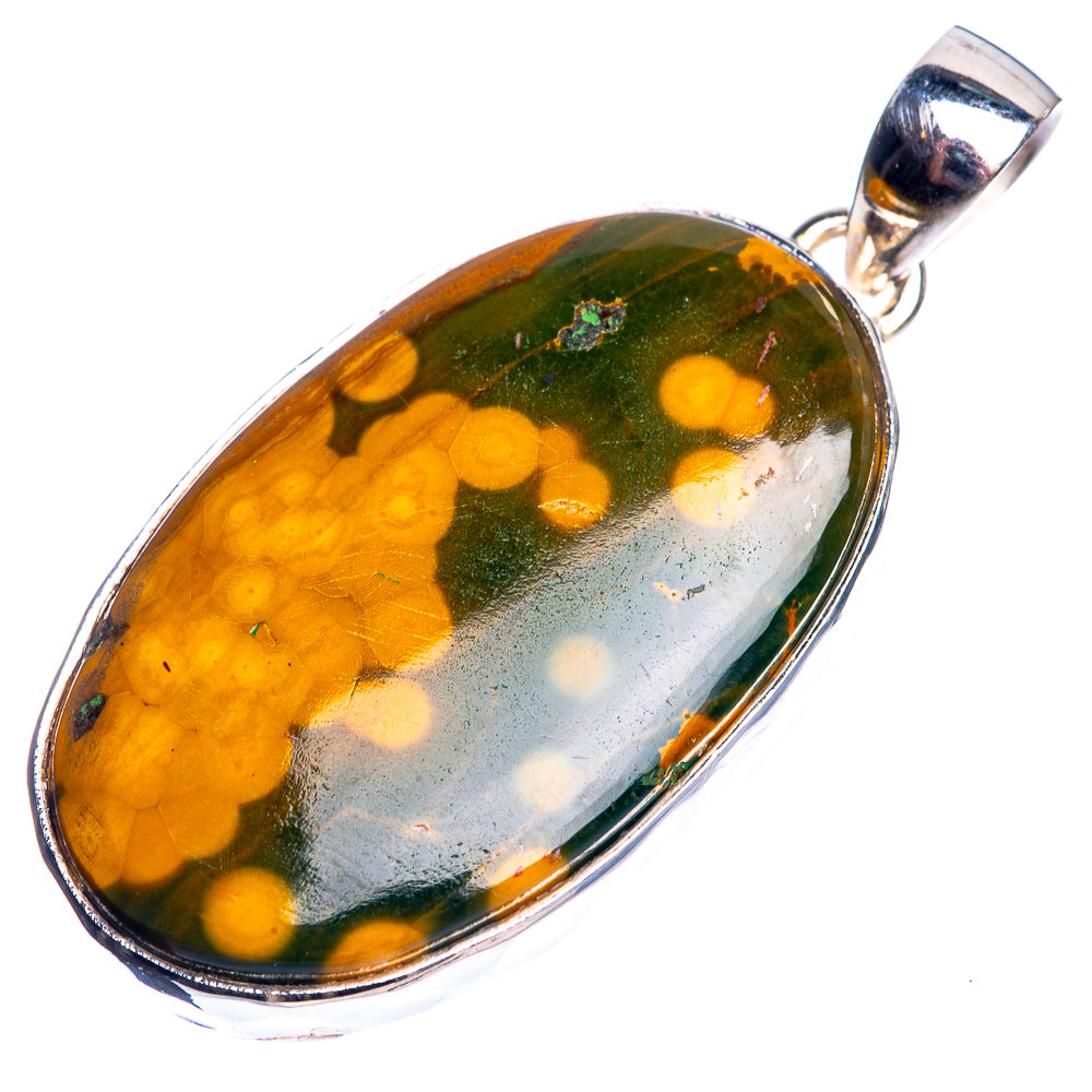 Ocean Jasper 925 Sterling Silver Pendant 1 7/8"