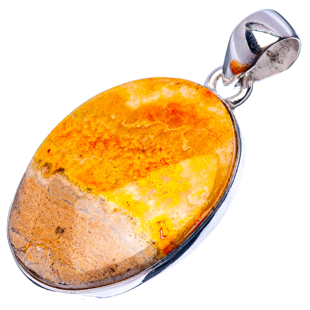 Bumble Bee Jasper Pendant 1 3/8" (925 Sterling Silver) P43170