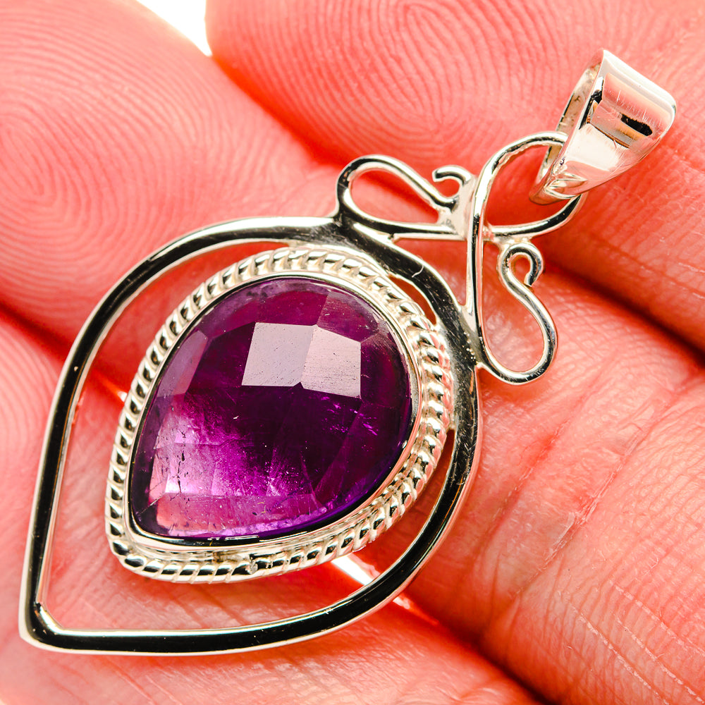 Premium Amethyst 925 Sterling Silver Pendant 1 5/8" (925 Sterling Silver) PD37773