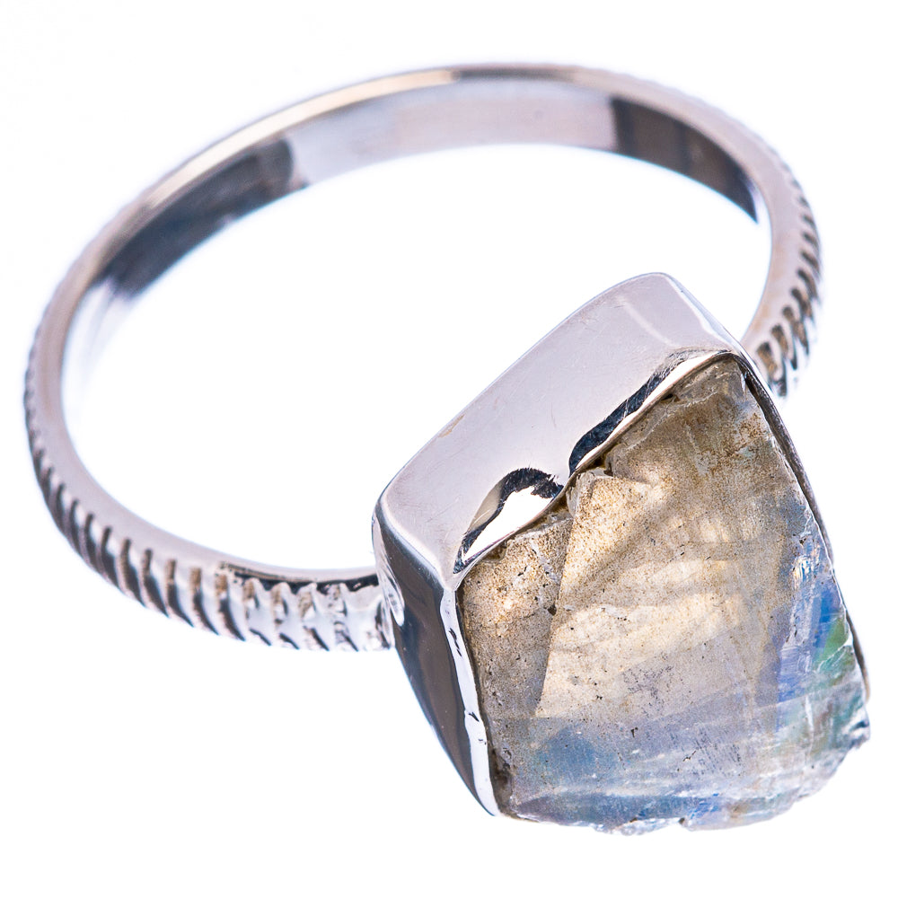 Rainbow Moonstone Dainty Ring Size 7.75 (925 Sterling Silver) R5153