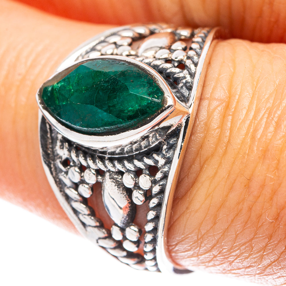 Green Sillimanite Dainty Ring Size 7.75 (925 Sterling Silver) R5964
