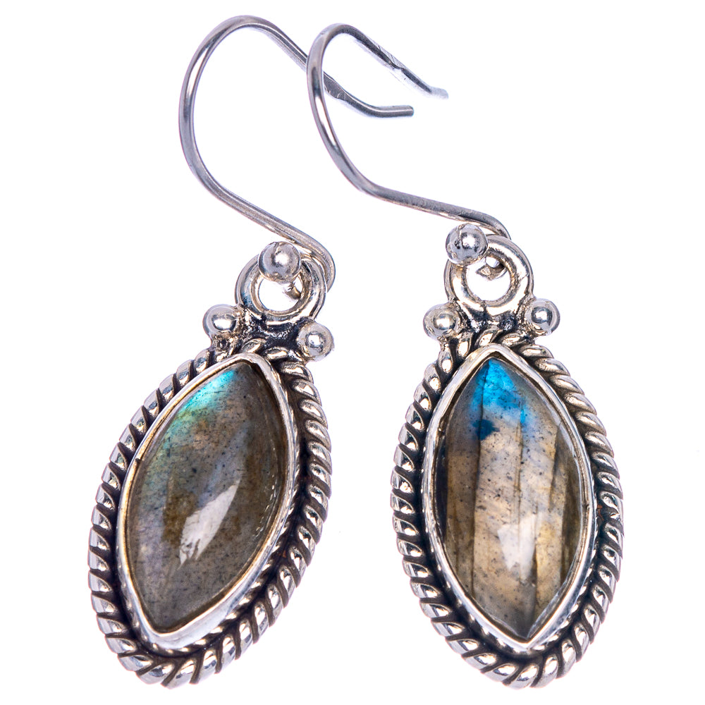 Labradorite Earrings 1 3/8" (925 Sterling Silver) E1040