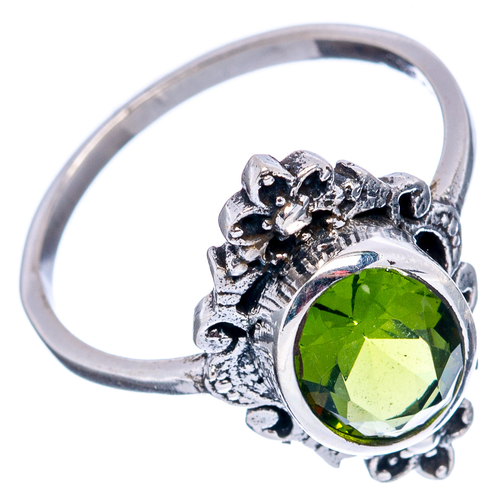 Peridot Dainty Ring Size 8 (.925 Sterling Silver)
