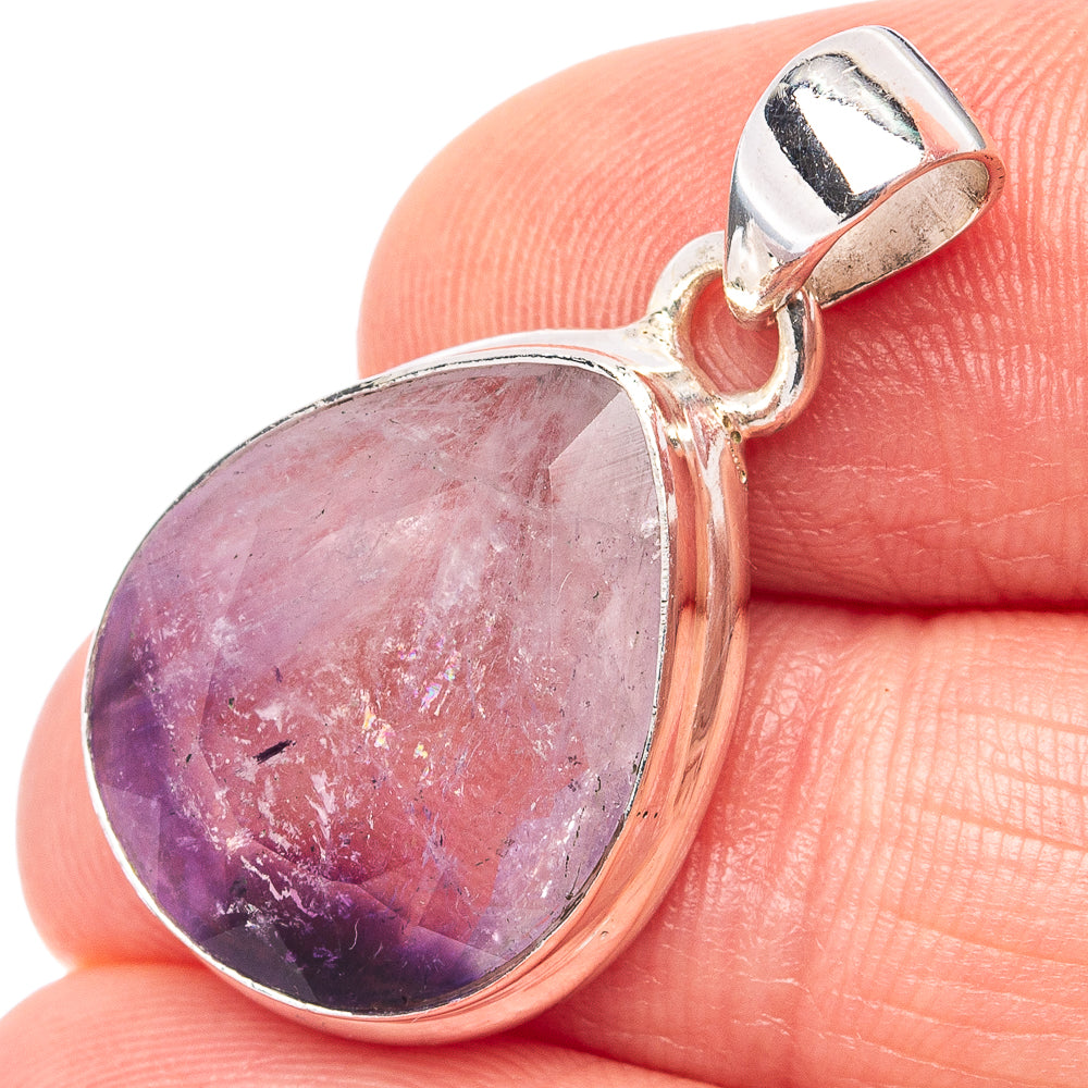 Bi-Color Amethyst Pendant 1 1/8" (.925 Sterling Silver)