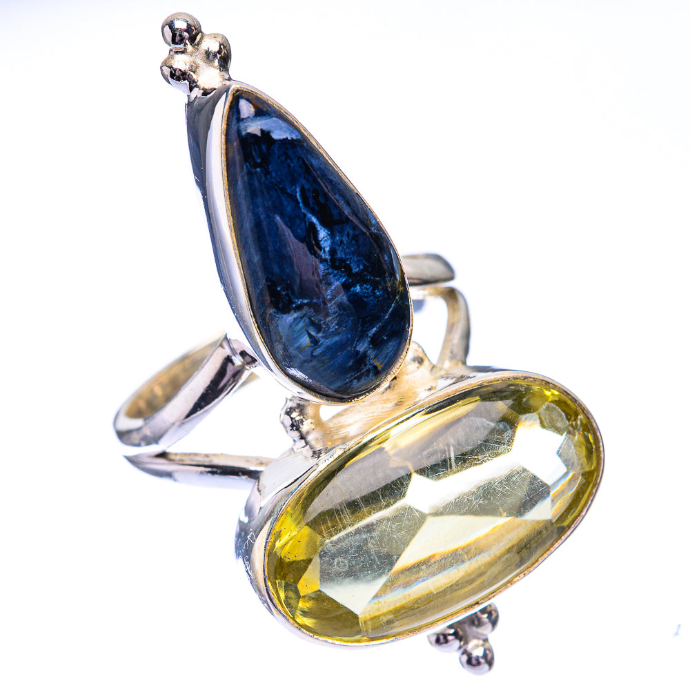 Large Lemon Quartz, Pietersite Ring Size 6 (925 Sterling Silver) R140671