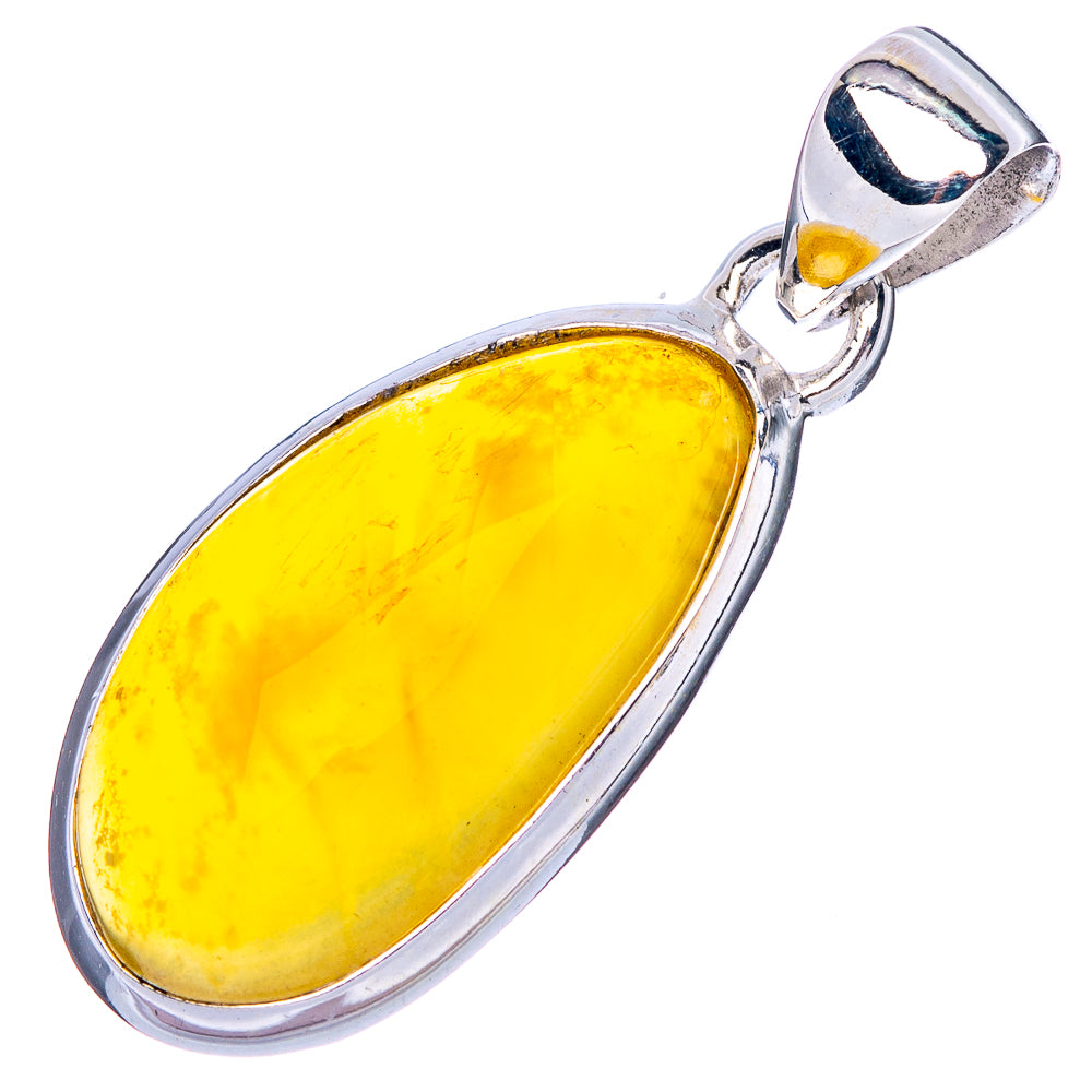Amber Pendant 1 3/8" (925 Sterling Silver) P42408