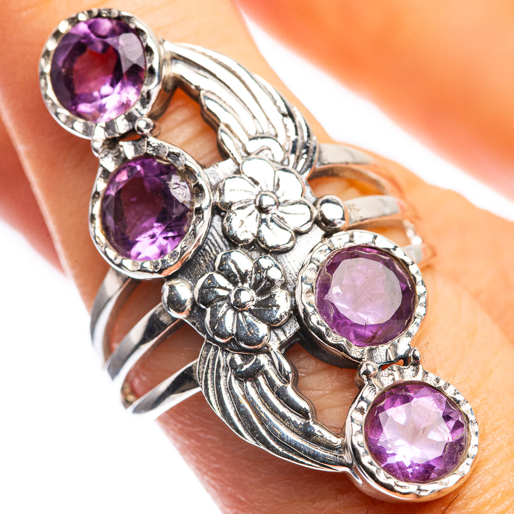 Faceted Amethyst Ring Size 7.75 (925 Sterling Silver) RING143376