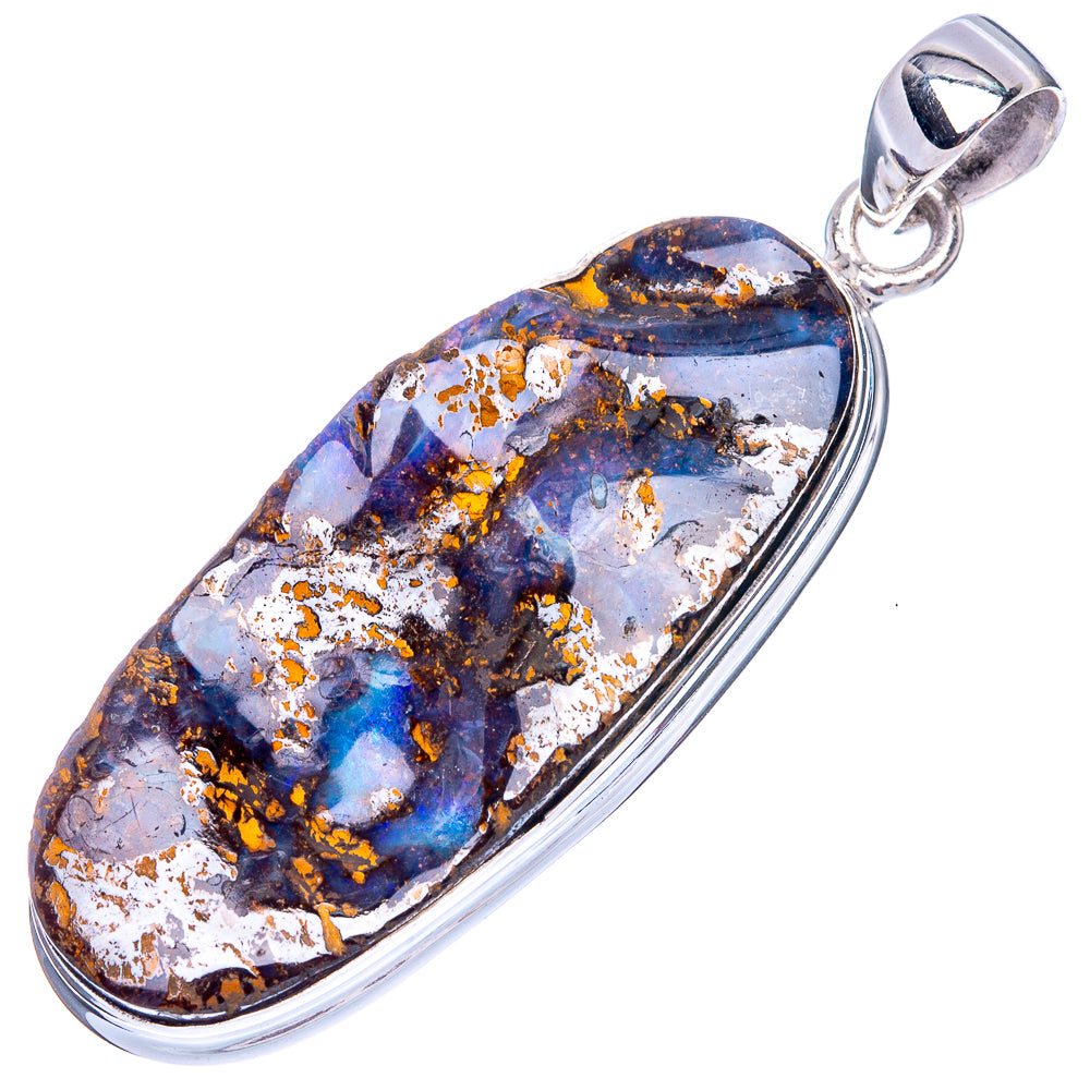 Rare Boulder Opal Pendant 1 7/8" (925 Sterling Silver) P41976