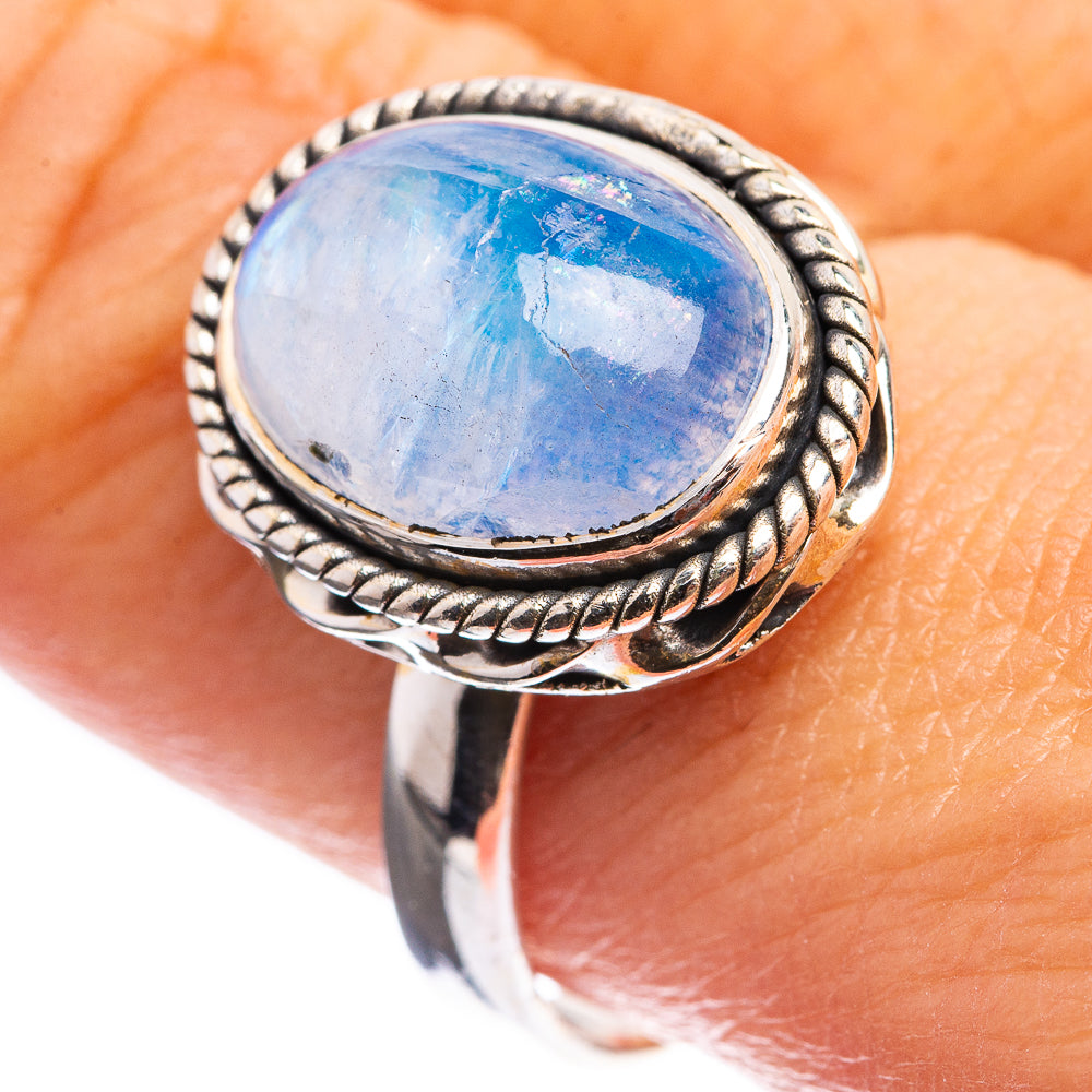 Rainbow Moonstone Ring Size 9.5 (925 Sterling Silver) R142956