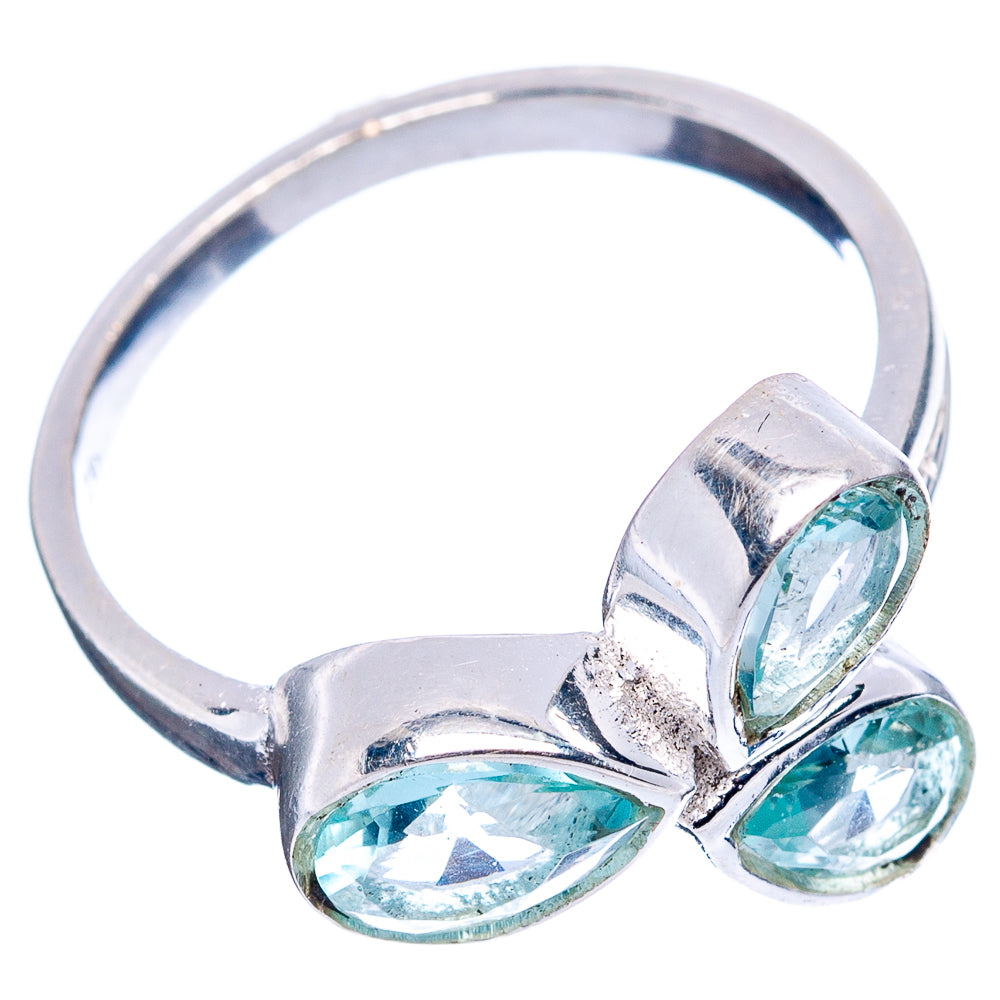 Blue Topaz Dainty Ring Size 6.5 (.925 Sterling Silver)