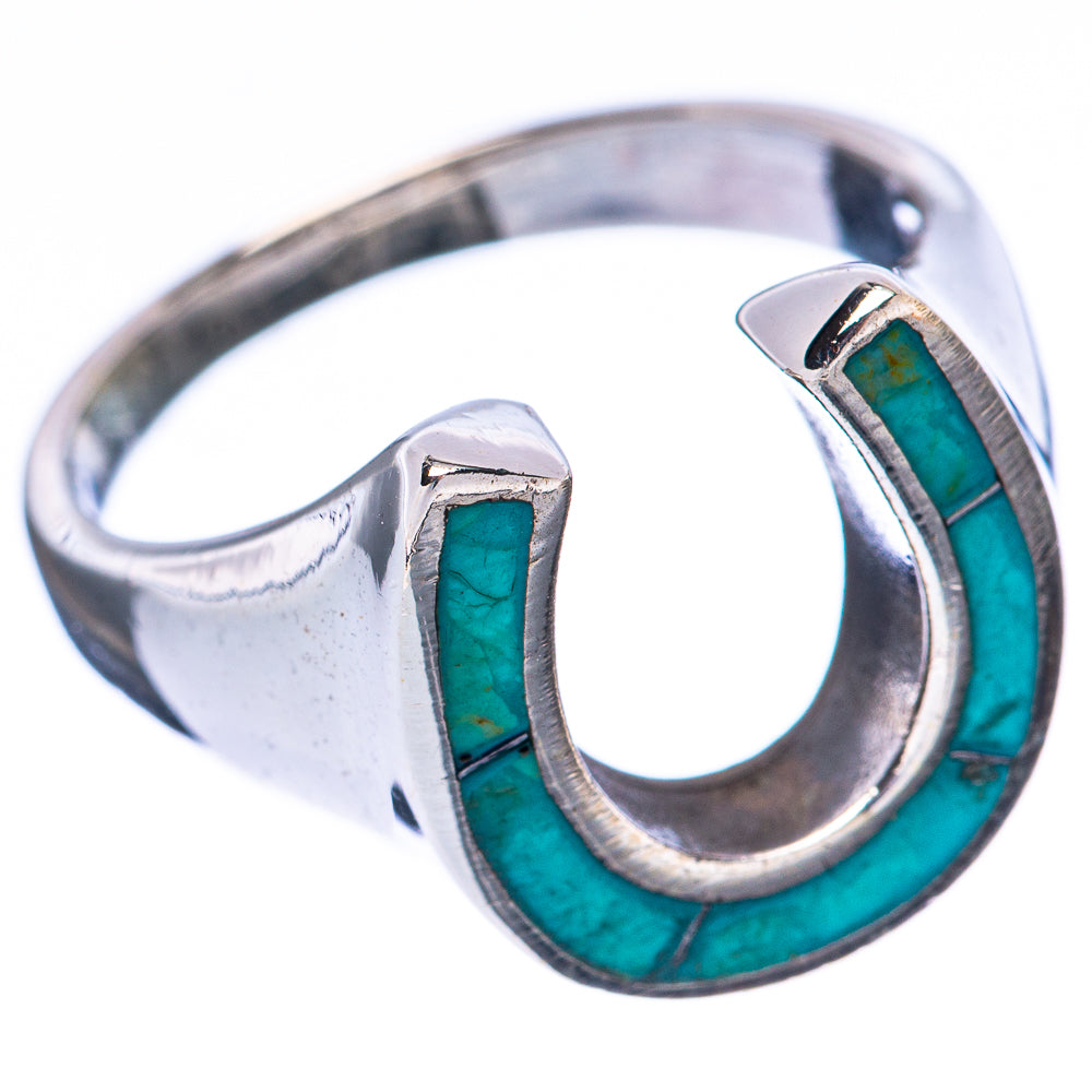 Rare Arizona Turquoise Horseshoe Ring Size 7 (925 Sterling Silver) R2168