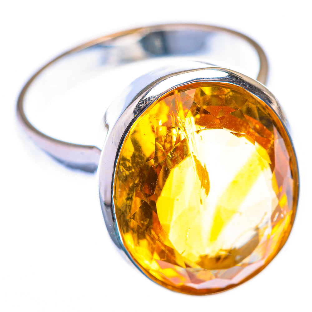 Large Faceted Citrine Ring Size 10.75 (925 Sterling Silver) RING139984
