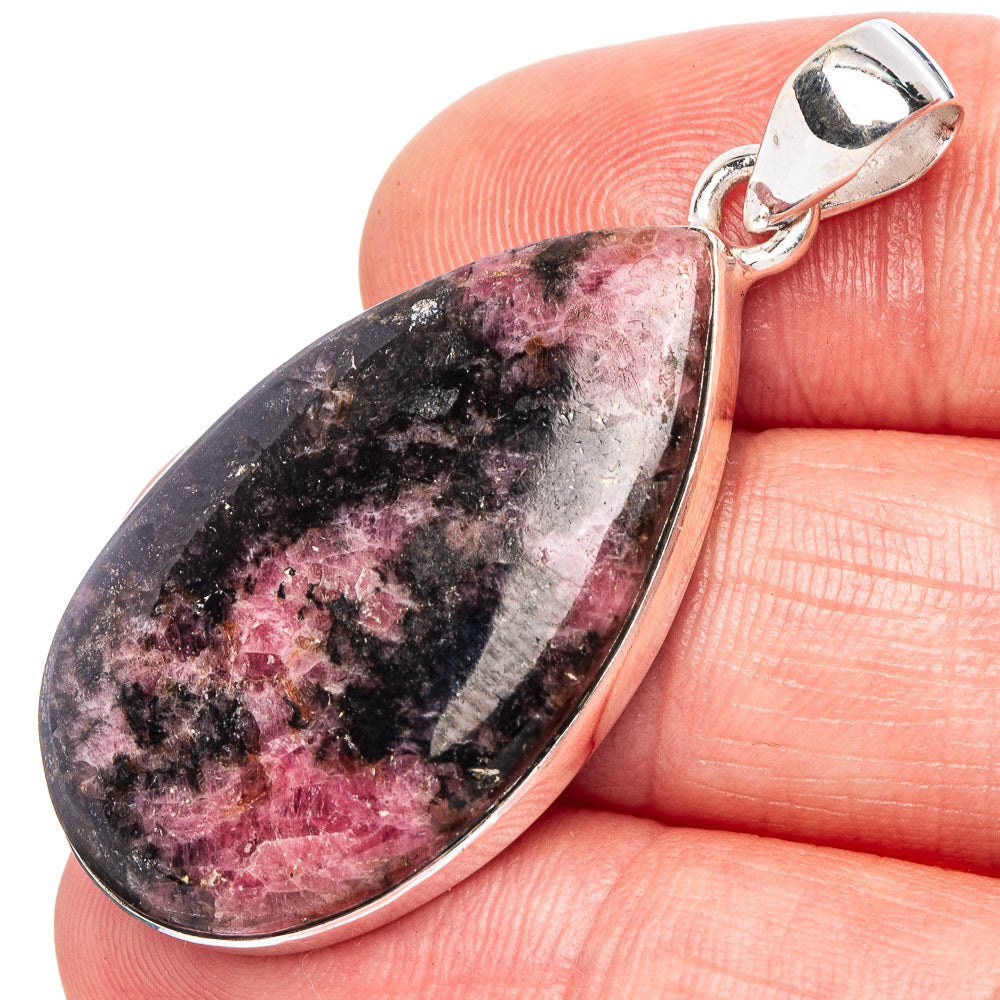 Rhodonite Pendant 1 5/8" (925 Sterling Silver) P43108
