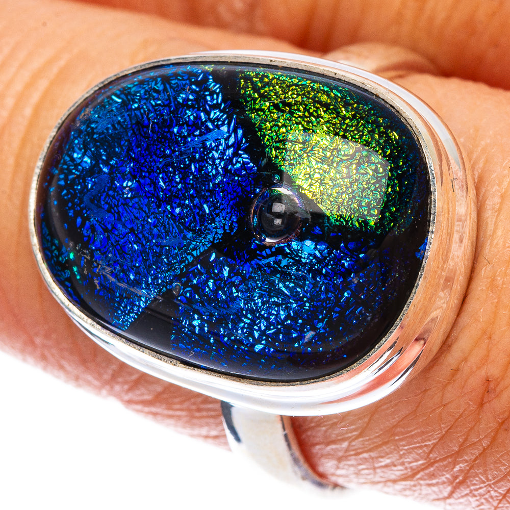 Dichroic Glass Ring Size 8.75 (925 Sterling Silver) R146734
