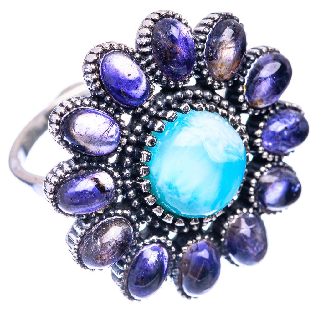 Large Larimar, Tanzanite Ring Size 9.75 (925 Sterling Silver) R141036