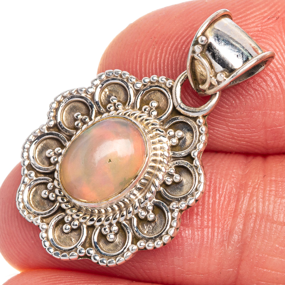 Rare Ethiopian Opal Pendant 1 1/8" (925 Sterling Silver) P40669
