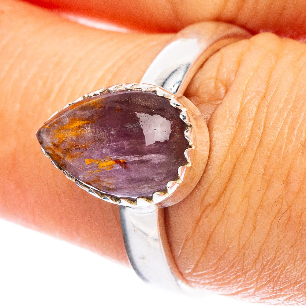 Rare Cacoxenite Amethyst Ring Size 7.25 (925 Sterling Silver) R6828