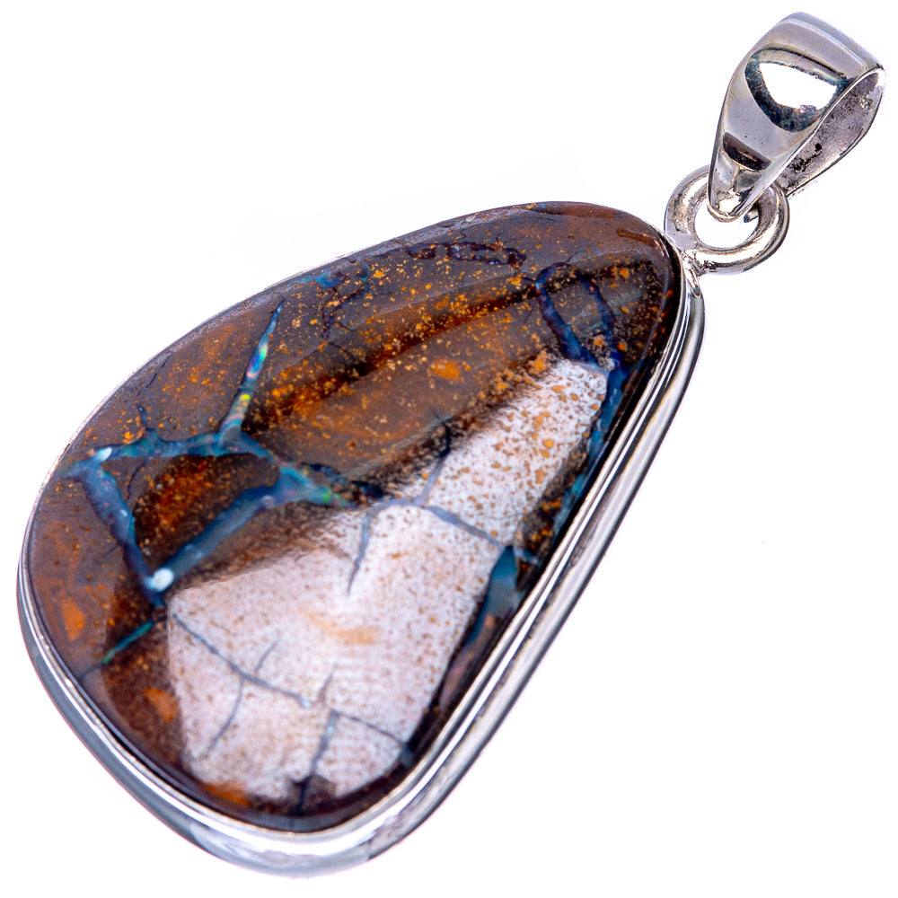 Rare Boulder Opal Pendant 1 5/8" (925 Sterling Silver) P41373
