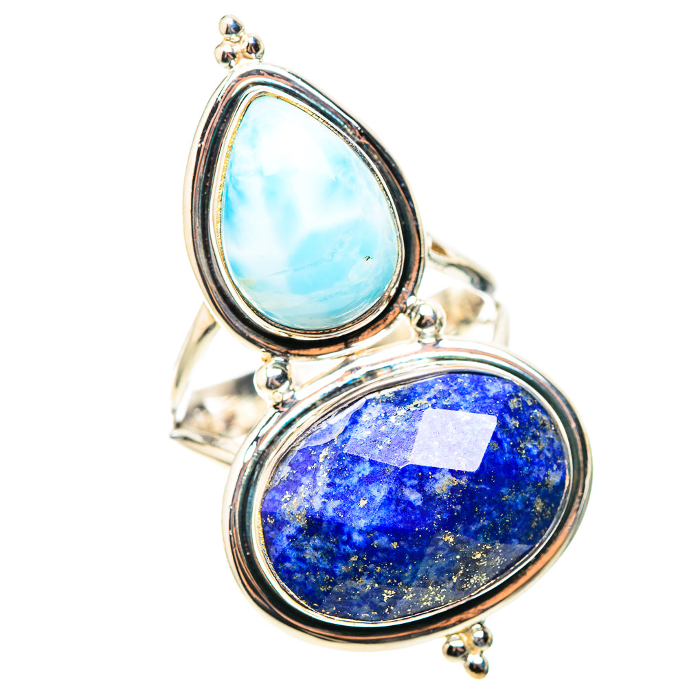 Large Lapis Lazuli, Larimar Ring Size 9 (925 Sterling Silver) RING138667