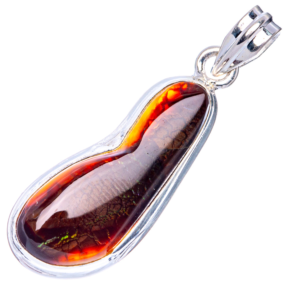 Mexican Fire Agate Pendant 1 5/8" (925 Sterling Silver) P41868