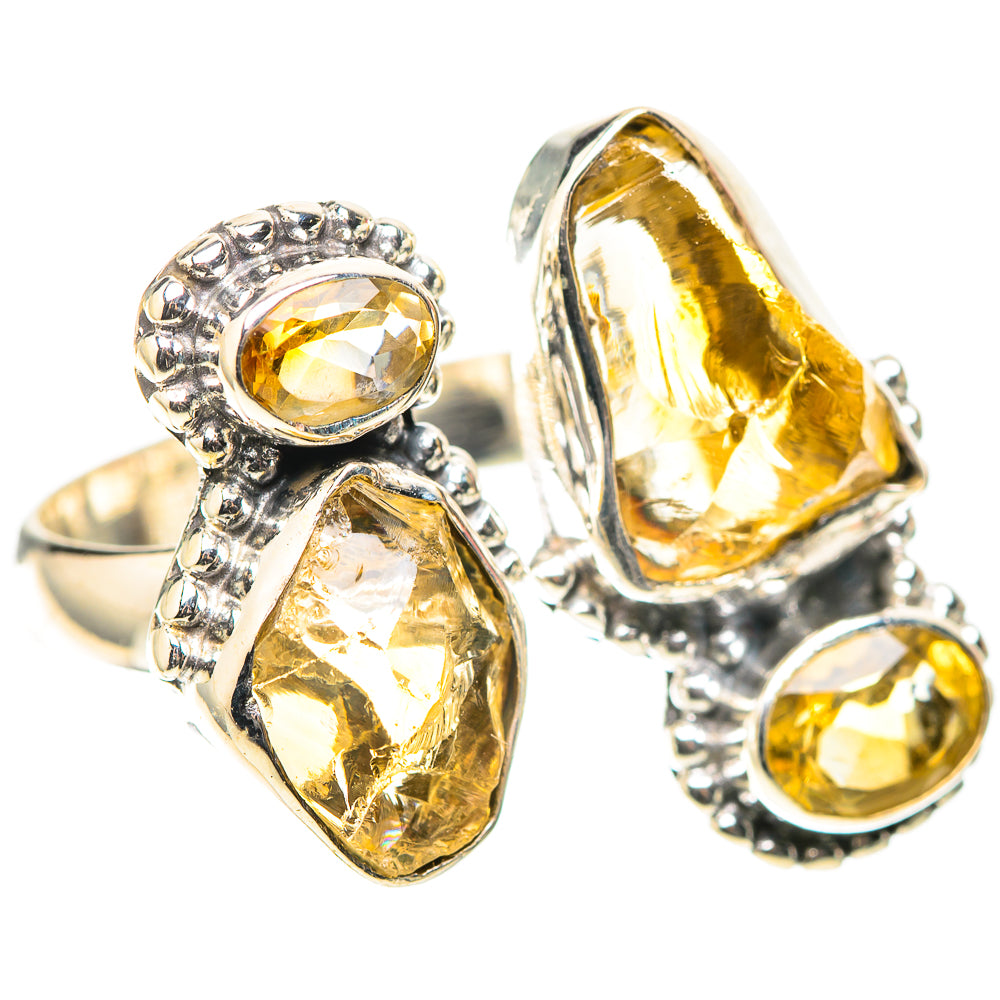 Faceted Citrine Ring Size 8 Adjustable (925 Sterling Silver) RING138458