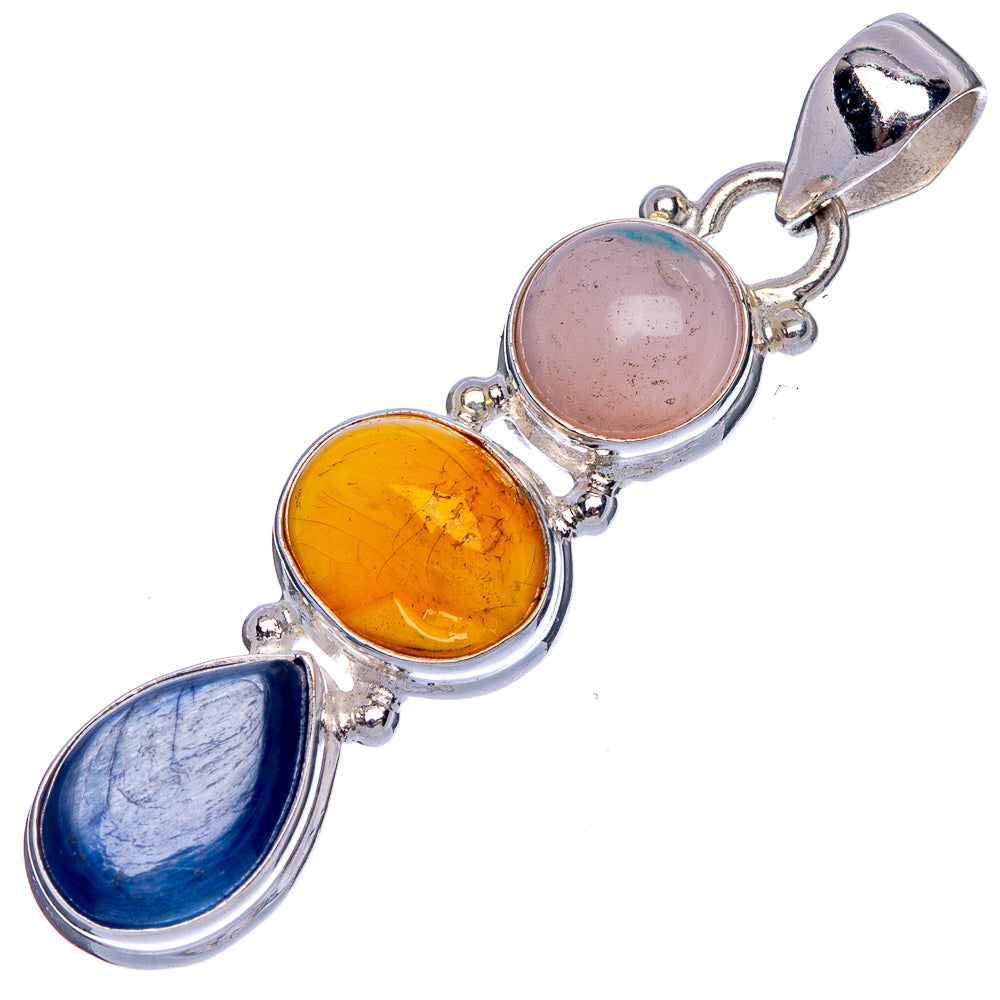 Kyanite, Ethiopian Opal Pendant 1 3/4" (925 Sterling Silver) P40223