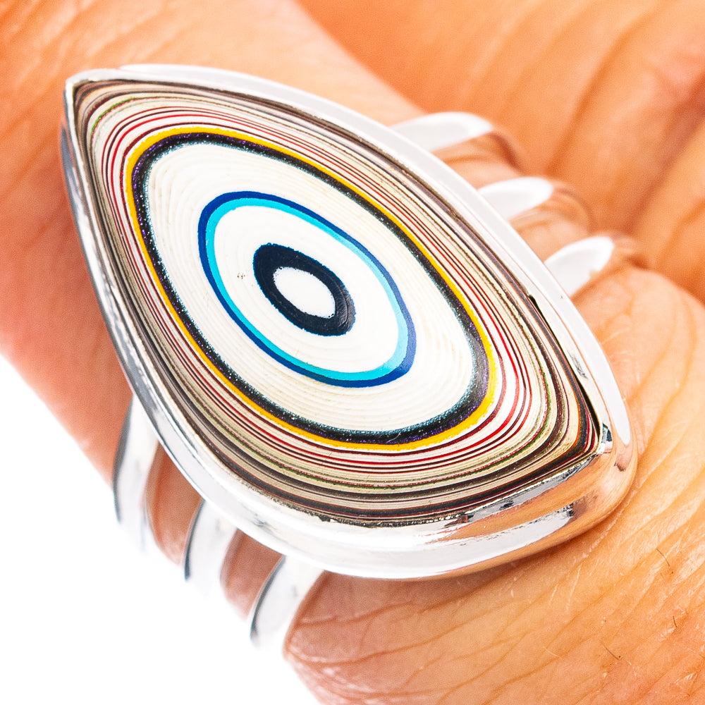 Premium Fordite Ring Size 7 (.925 Sterling Silver)