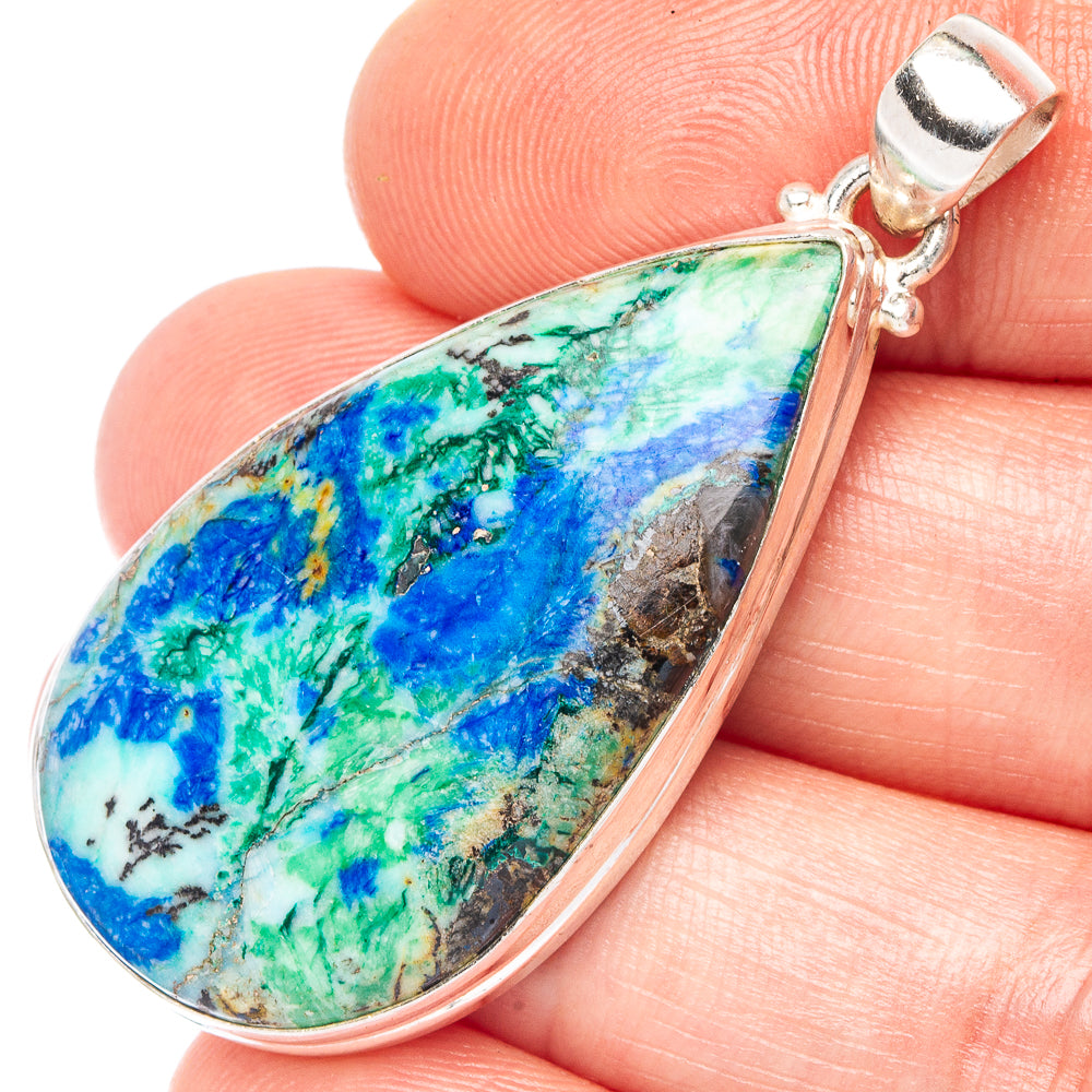Azurite Pendant 1 7/8" (925 Sterling Silver) P43850