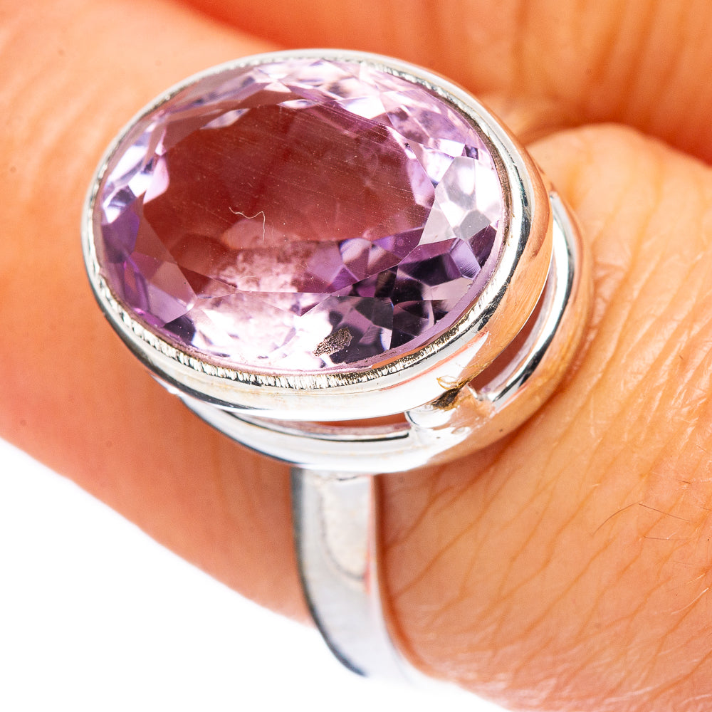 Faceted Amethyst Ring Size 7.25 (925 Sterling Silver) R4507