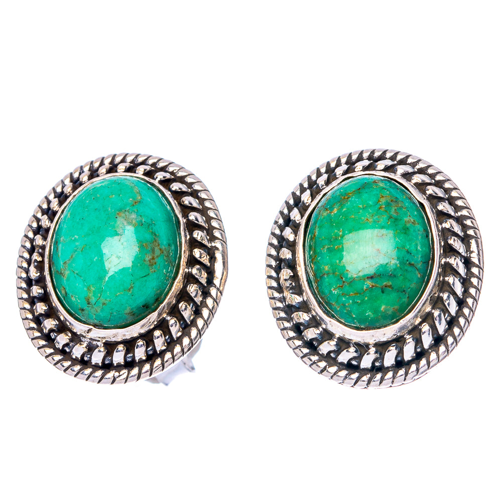 Tibetan Turquoise Earrings 5/8" (925 Sterling Silver) E1550
