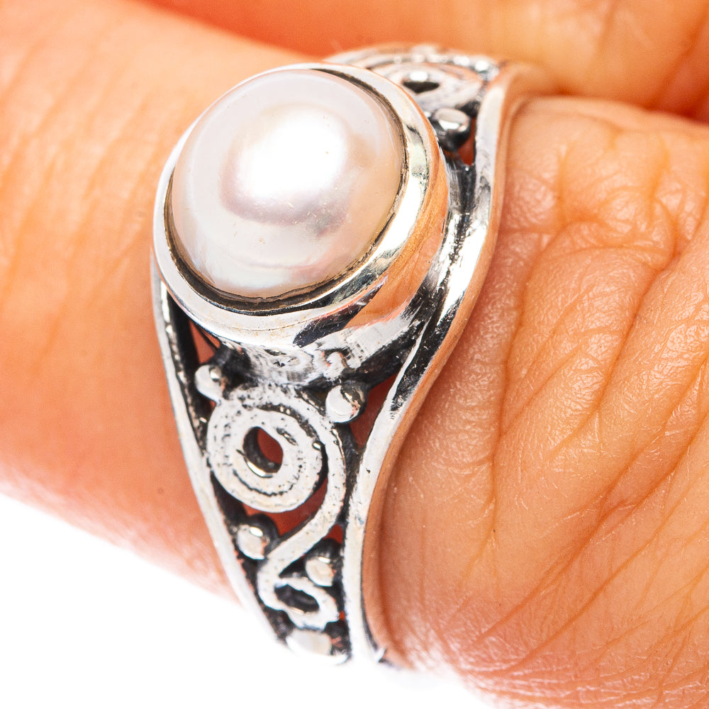Cultured Pearl 925 Sterling Silver Ring Size 6.5 (925 Sterling Silver) R5375