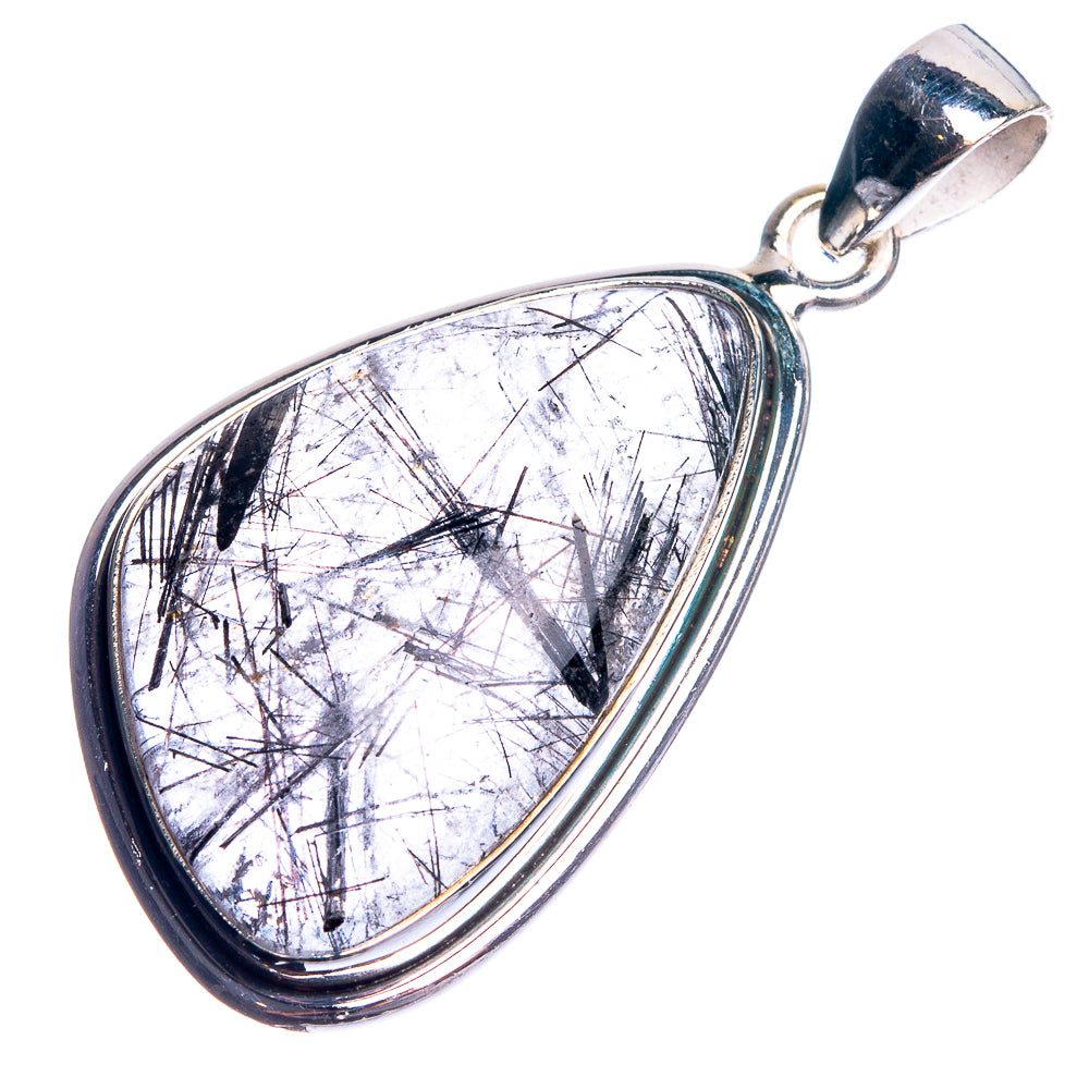 Tourmalinated Quartz 925 Sterling Silver Pendant 1 5/8"