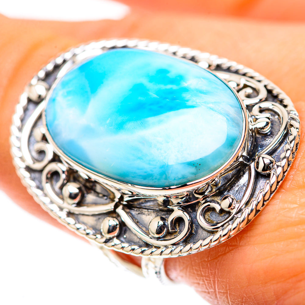 Signature Large Larimar Ring Size 8.75 (925 Sterling Silver) RING138298