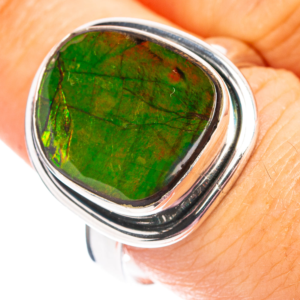 Premium Canadian Ammolite Ring Size 8.75 (.925 Sterling Silver)
