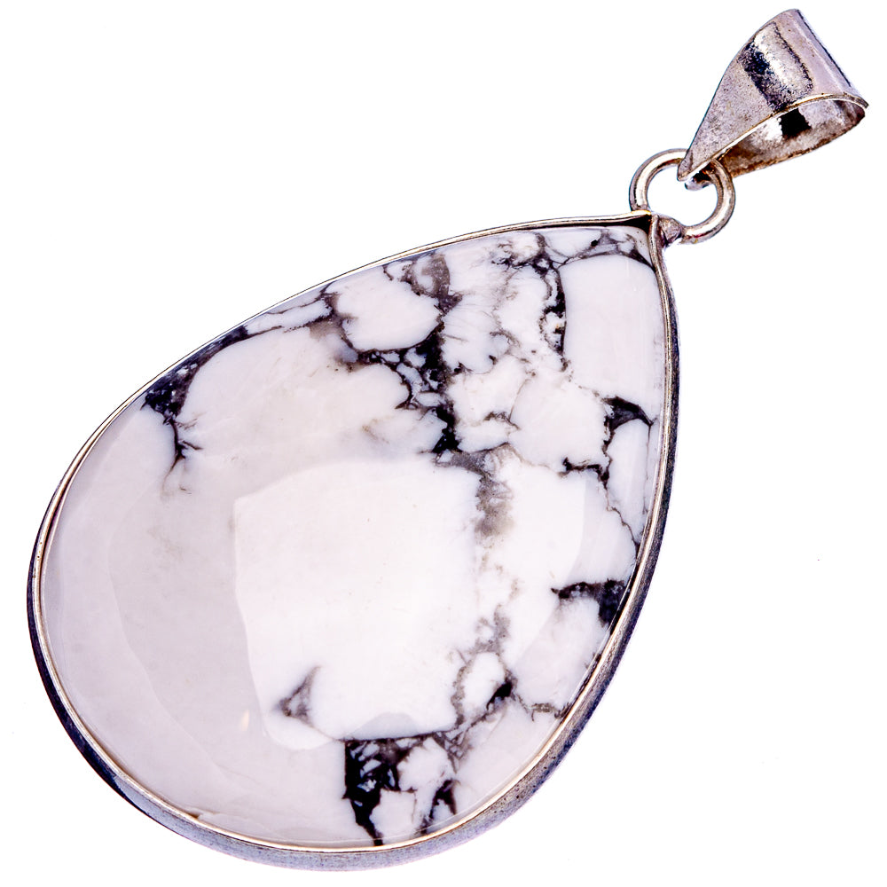 Howlite Pendant 2" (Silver Plated)