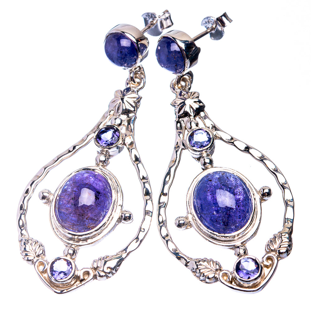 Signature Natural Tanzanite Earrings 2 1/8" (925 Sterling Silver) E432327