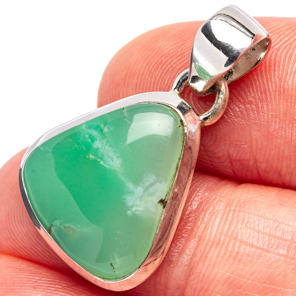 Chrysoprase Pendant 1 1/8" (.925 Sterling Silver)