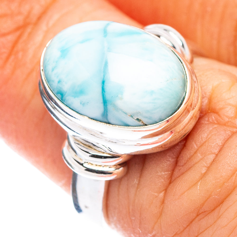 Rare Larimar Ring Size 5.75 (.925 Sterling Silver)