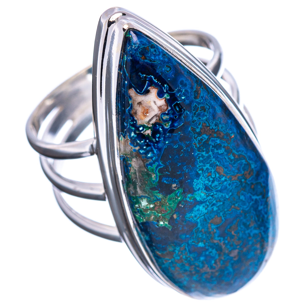 Premium Azurite Malachite Ring Size 8.25 (.925 Sterling Silver)