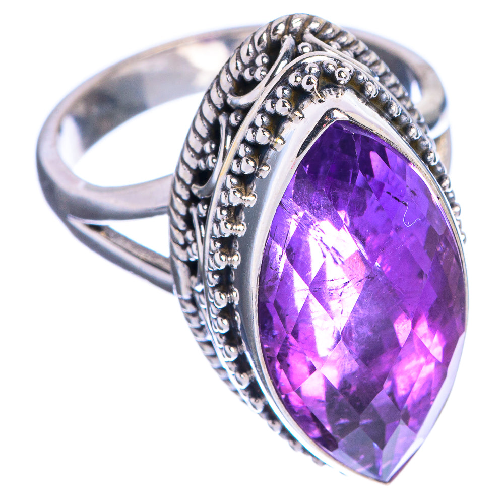 Faceted Amethyst Ring Size 7.75 (925 Sterling Silver) R144271
