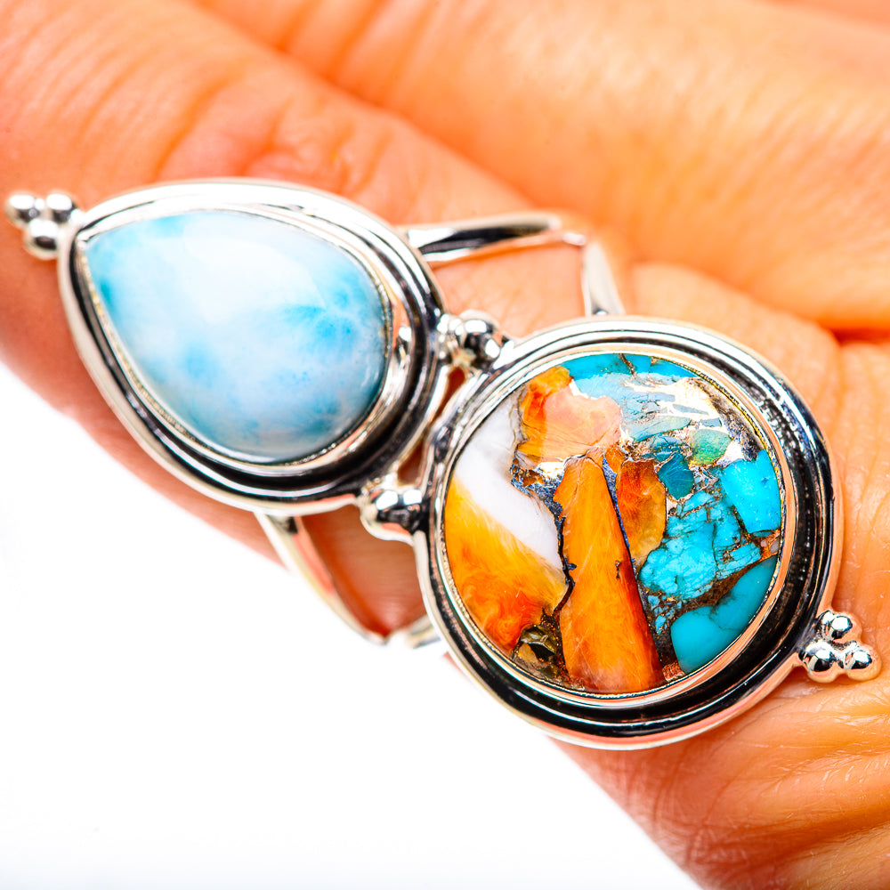 Large Spiny Oyster Turquoise, Larimar Ring Size 8 (925 Sterling Silver) RING138891