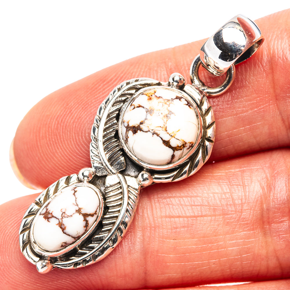 Native Style Wild Horse Jasper Pendant 1 3/4" (.925 Sterling Silver)
