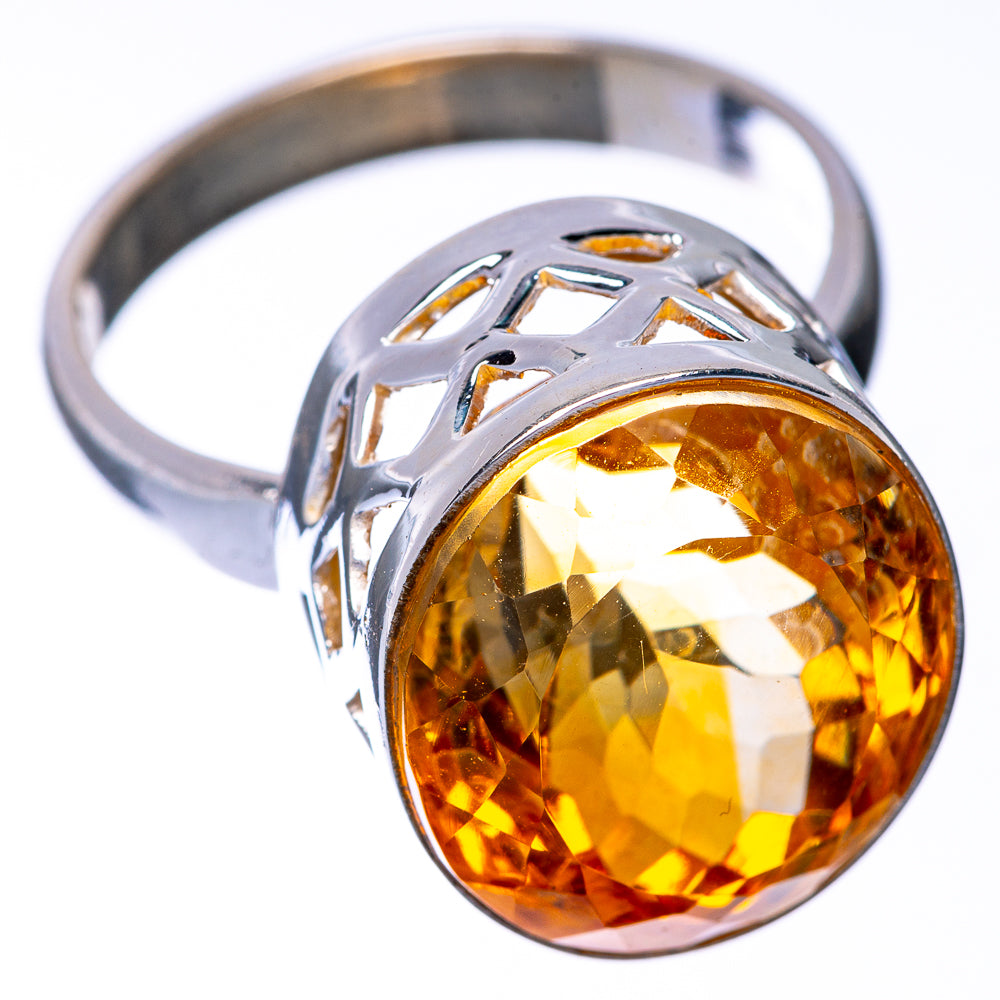 Faceted Citrine Ring Size 7.75 (925 Sterling Silver) R145096