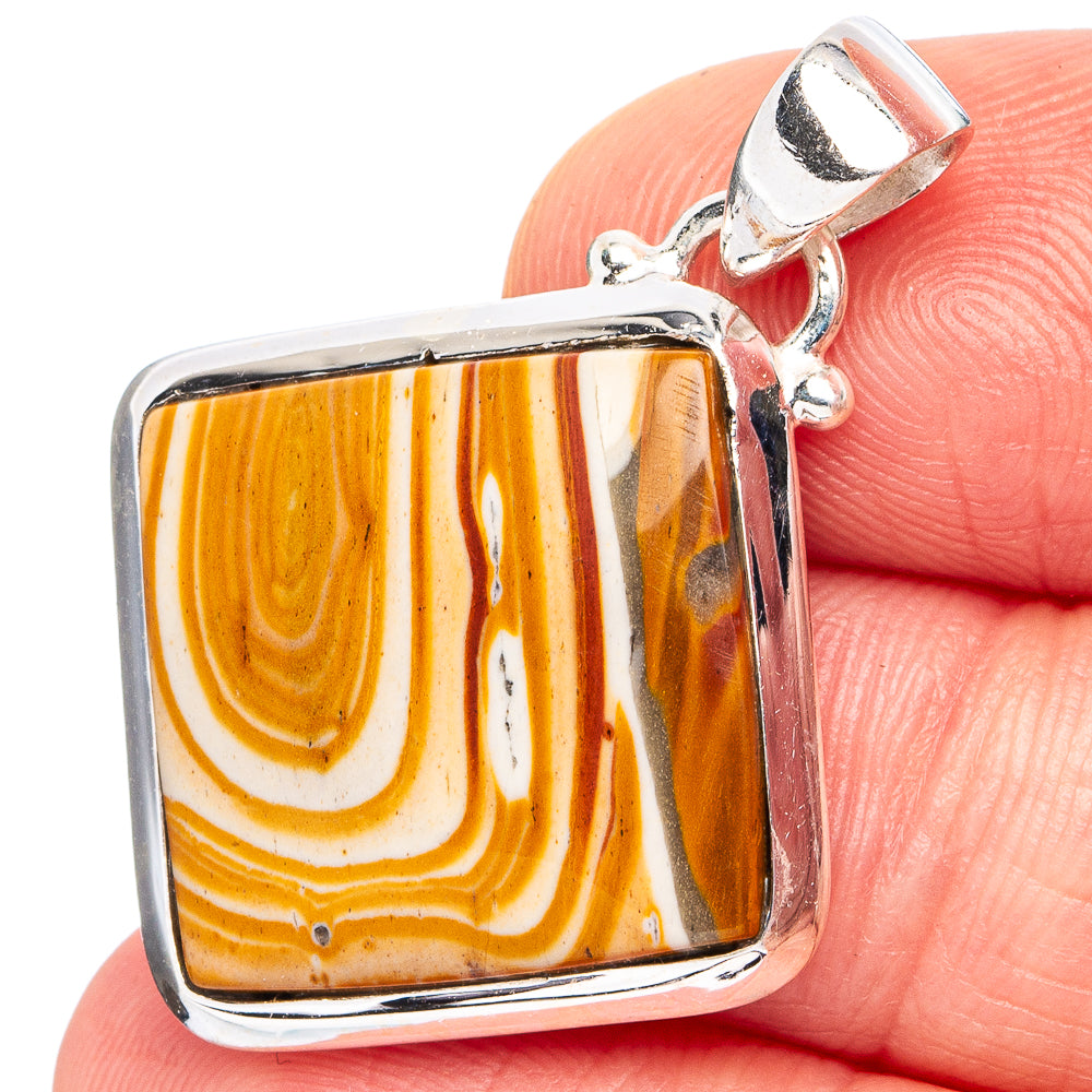Rolling Hills Dolomite Pendant 1 3/8" (.925 Sterling Silver)