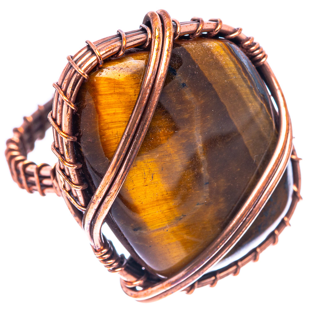 Tiger's Eye Ring Size 7.25 (Oxidized Copper)
