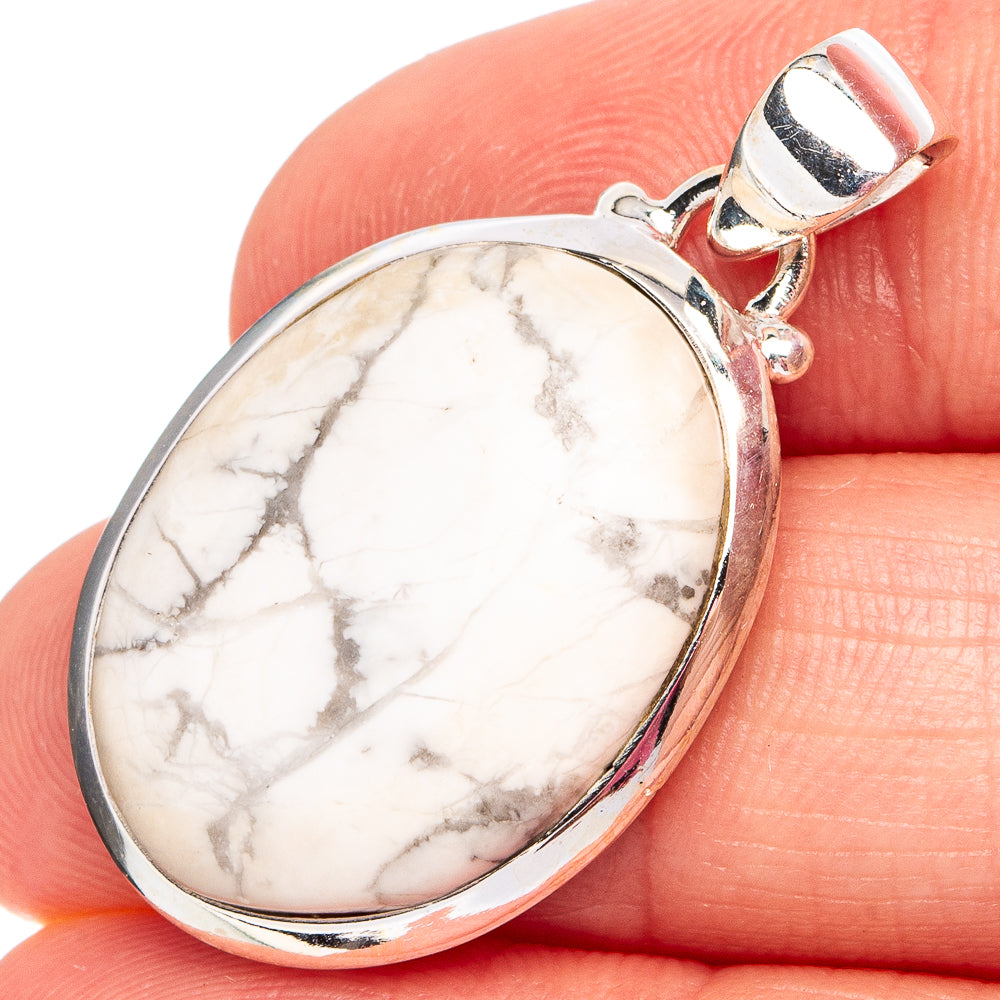 Howlite Pendant 1 3/8" (.925 Sterling Silver)