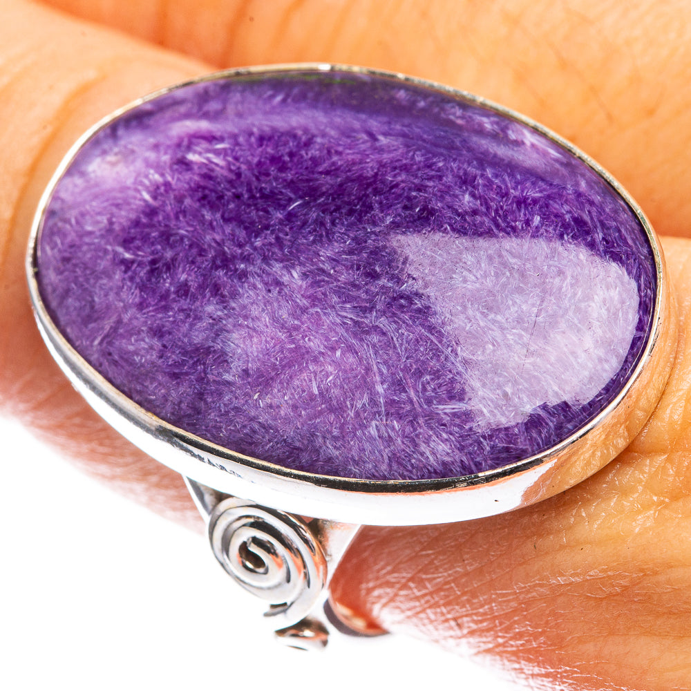 Large Charoite Ring Size 9.75 (925 Sterling Silver) R142507